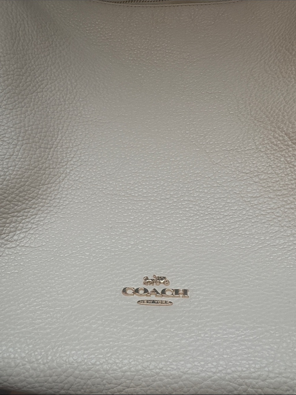 Coach Two-Tone Pebbled Leather Shoulder Bag in Cream and Black - Picture 8 of 8